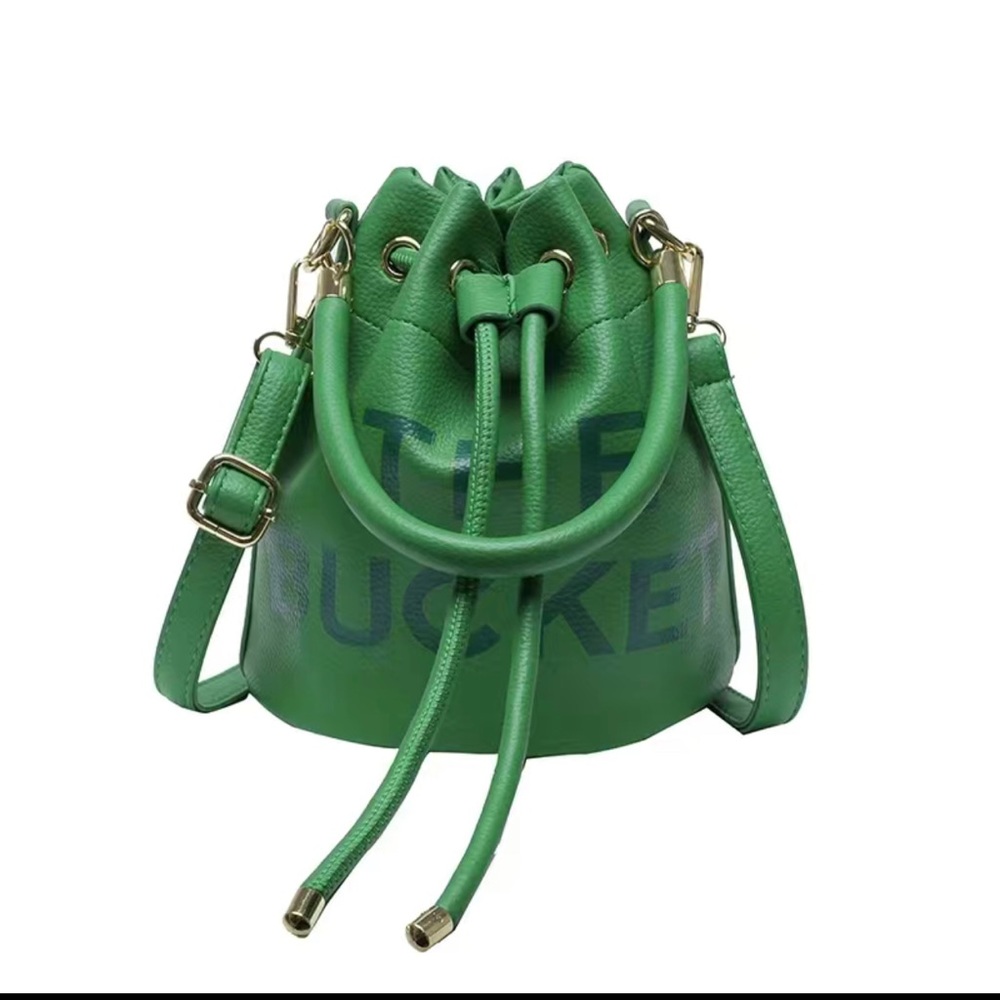 NEW: Stylish Letter Pattern Trendy Bucket Drawstring Shoulder & Crossbody Bag